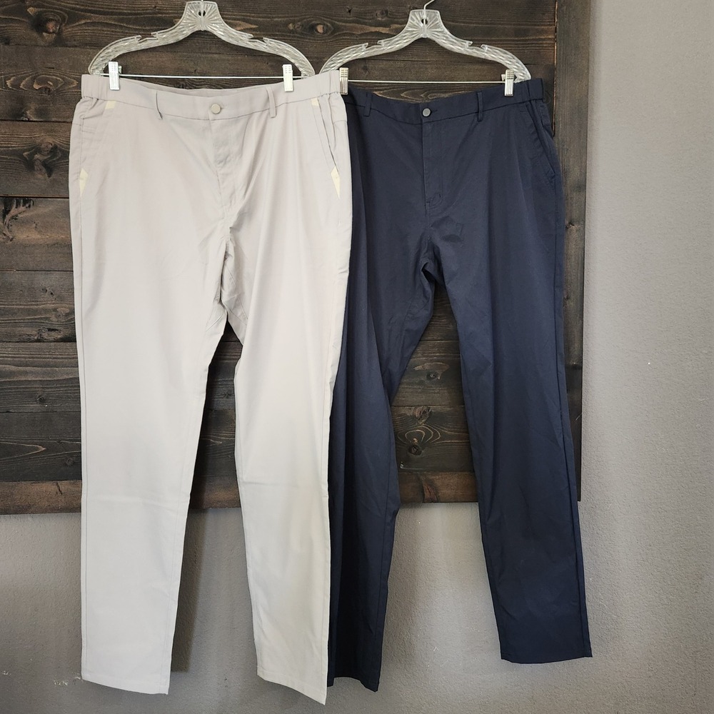 Lot of 2 Jack Archer Jetsetter Tech Pants Men 40x36 Stone Deep Blue Trousers